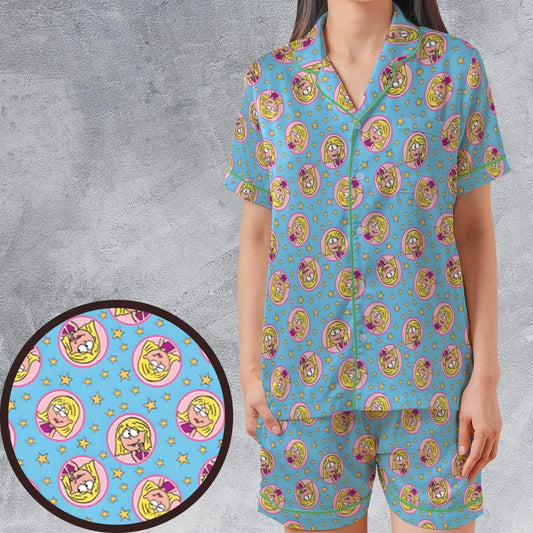 Satin Short-Sleeve Pajamas Set - M28KP618