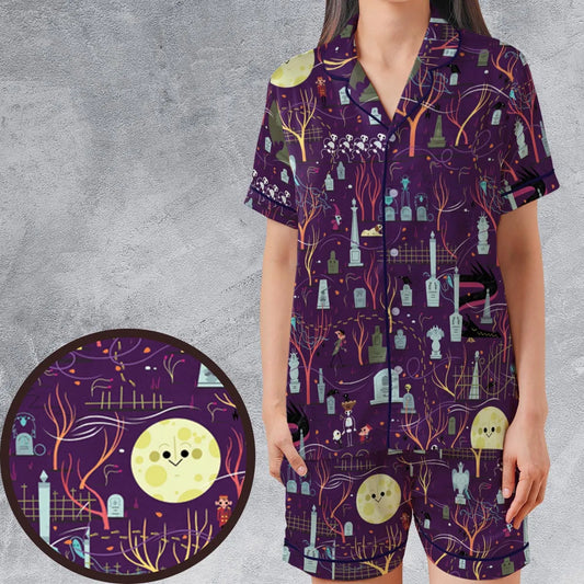 Satin Short-Sleeve Pajamas Set - 44NWKV8A