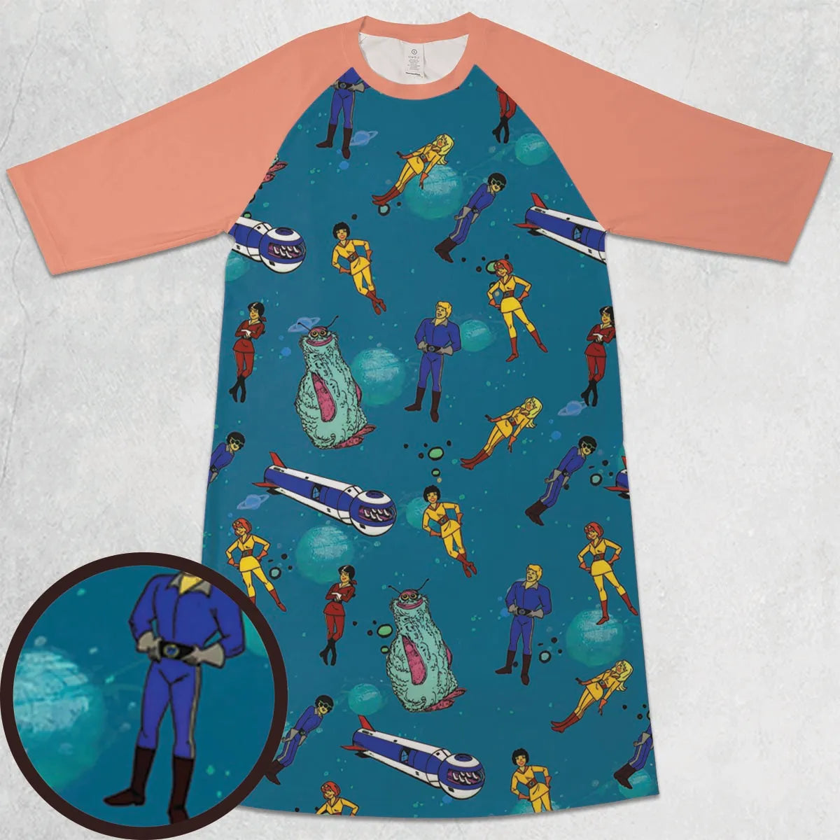 3/4 Sleeve Raglan Dress - KDHD8L12
