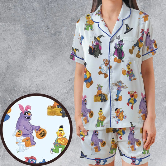 Satin Short-Sleeve Pajamas Set - ZTZ6LWLG