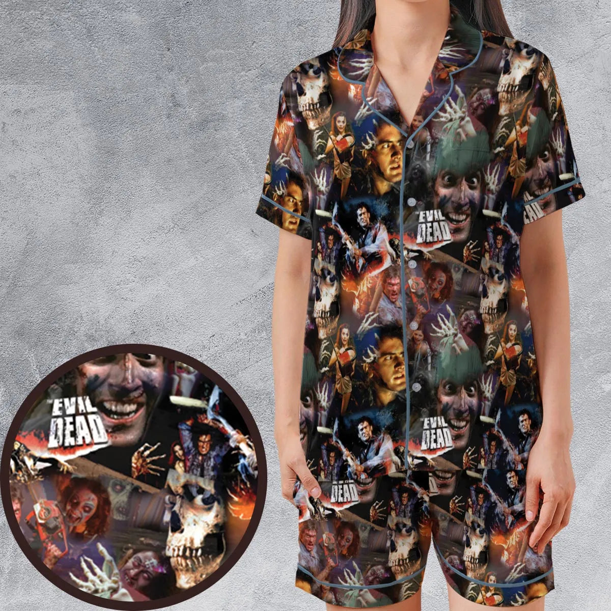 Satin Short-Sleeve Pajamas Set - 5P5S9EKQ
