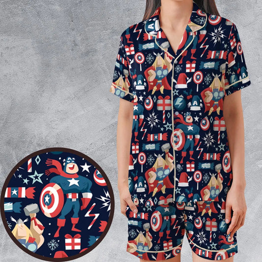 Satin Short-Sleeve Pajamas Set - 9YZ8JV15