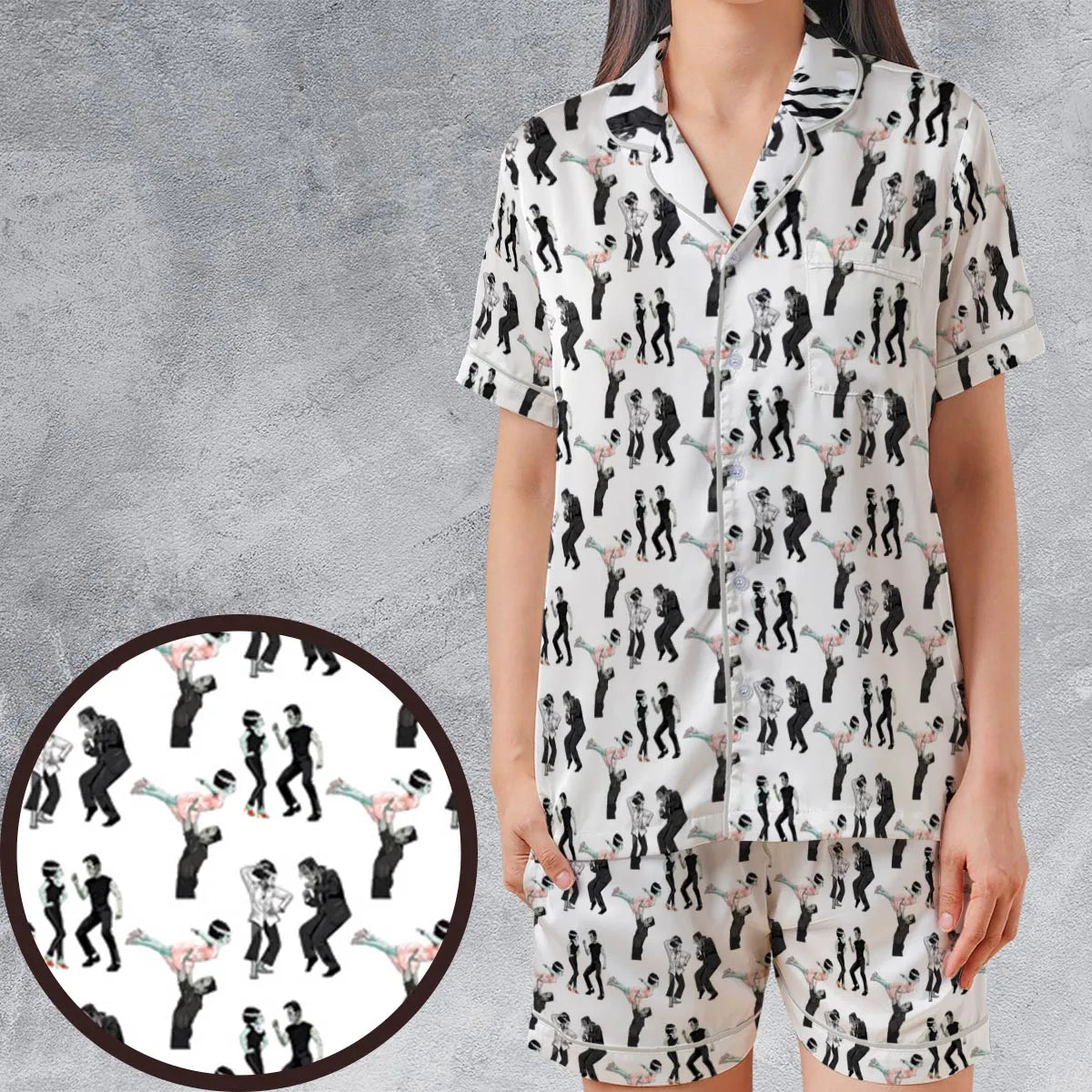 Satin Short-Sleeve Pajamas Set - 76SZE5RX