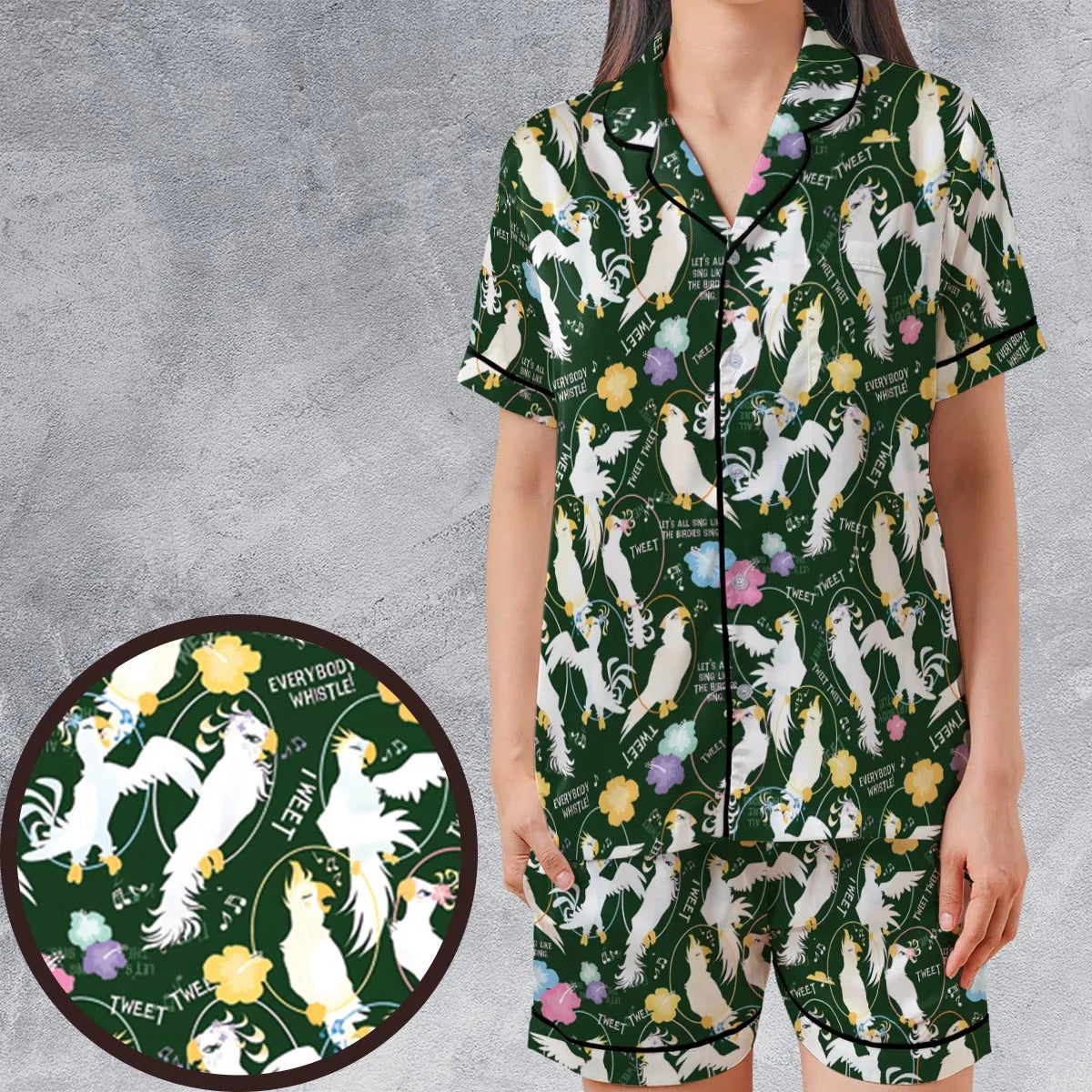 Satin Short-Sleeve Pajamas Set - F6WZUVCH