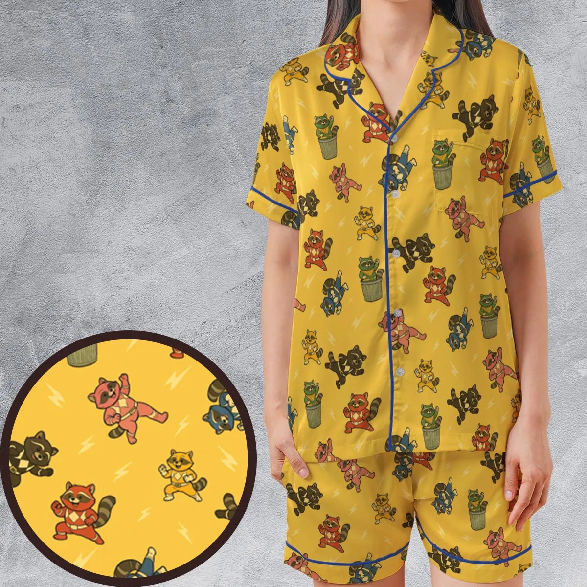 Satin Short-Sleeve Pajamas Set - 3BDRHMH8
