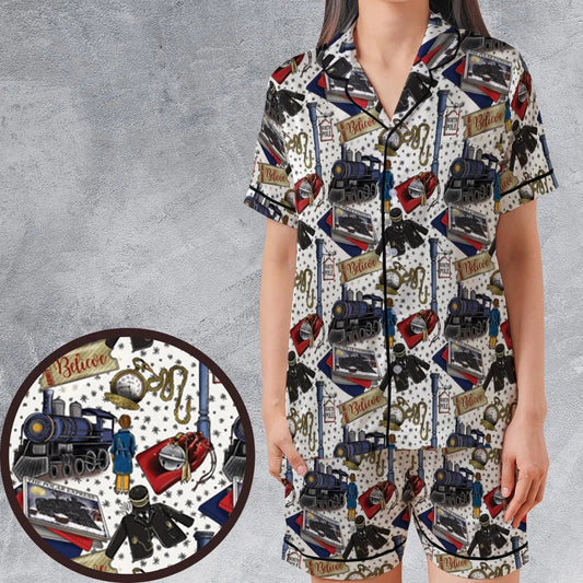 Satin Short-Sleeve Pajamas Set - VT9Z3MD3