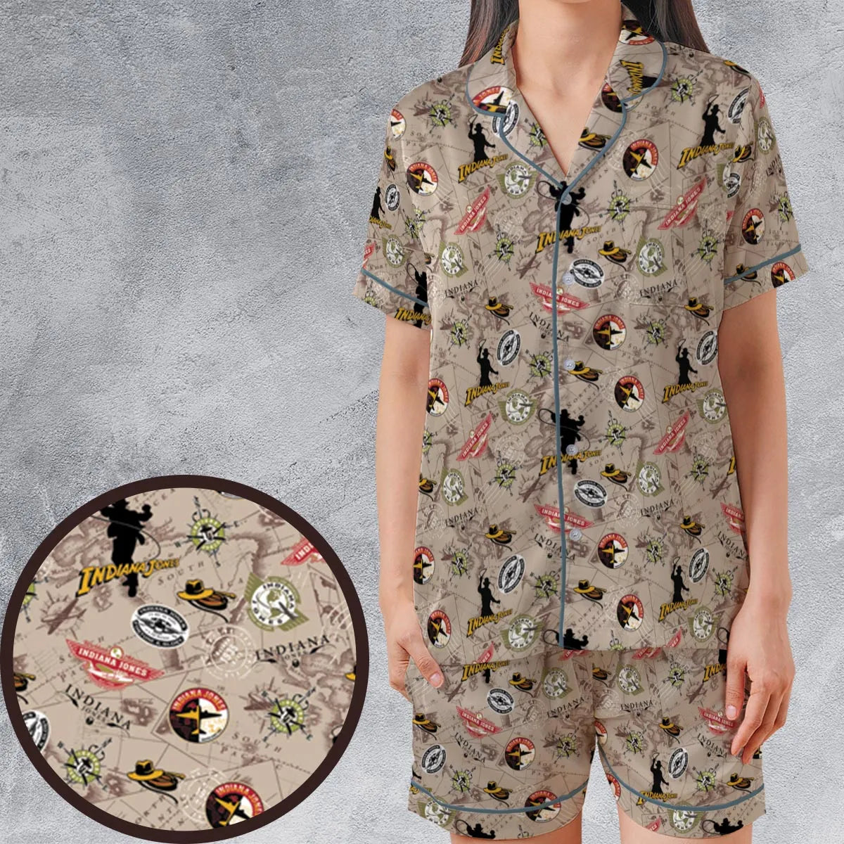 Satin Short-Sleeve Pajamas Set - 9UZ734S3