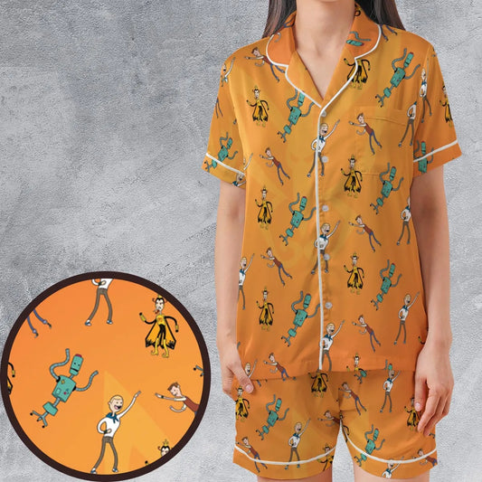 Satin Short-Sleeve Pajamas Set - 2E1HASV4