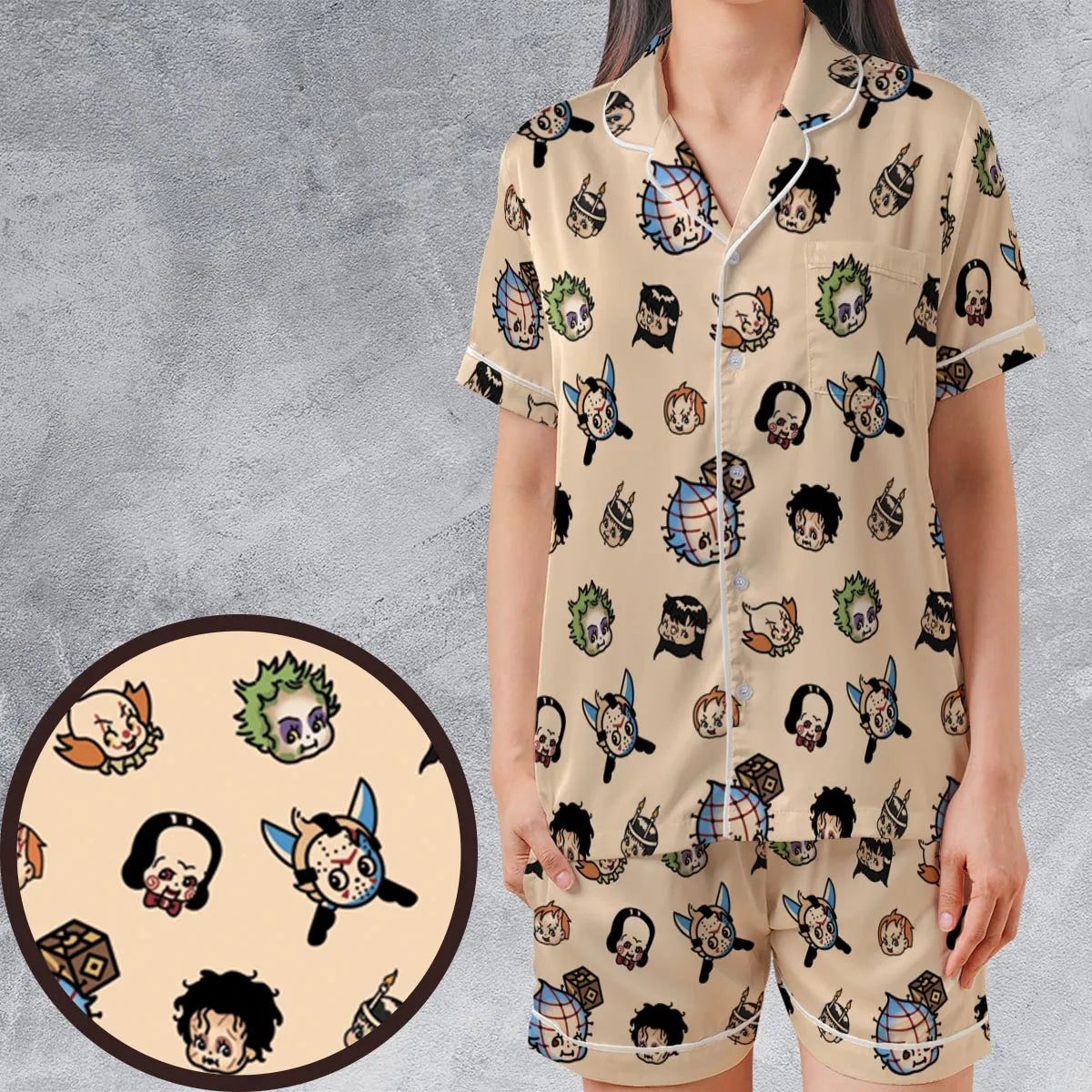 Satin Short-Sleeve Pajamas Set - 1Z531WMZ