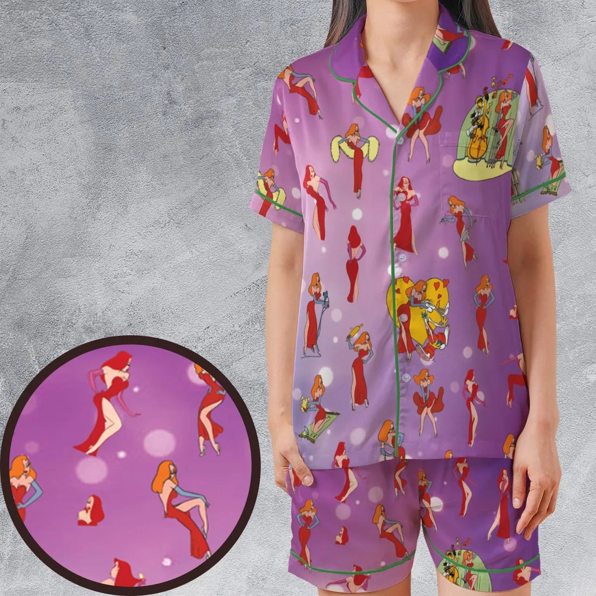 Satin Short-Sleeve Pajamas Set - C316EKW6