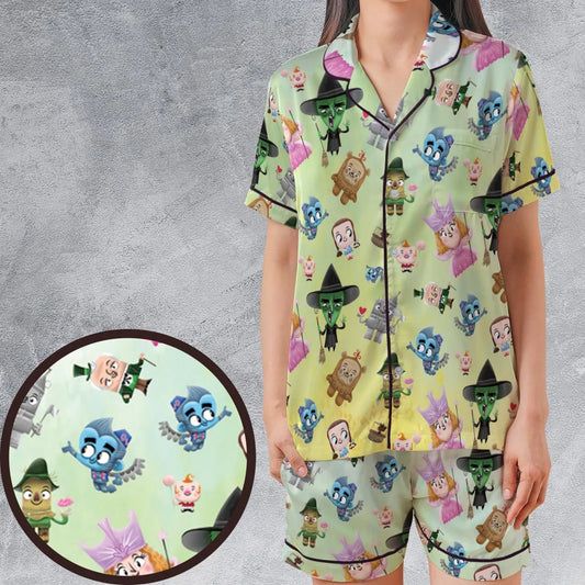 Satin Short-Sleeve Pajamas Set - 95QSUBC5