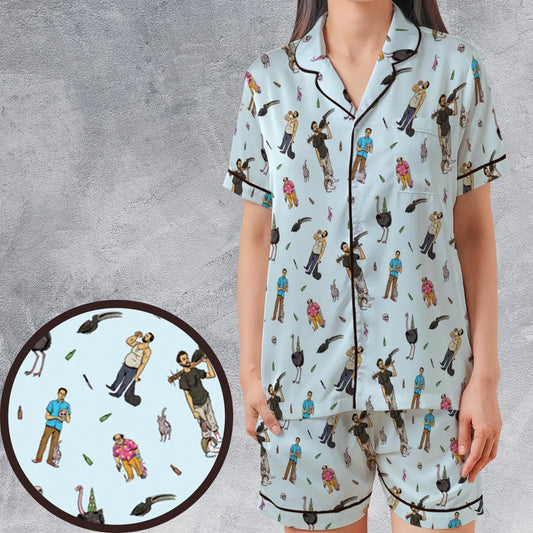 Satin Short-Sleeve Pajamas Set - K816B51W