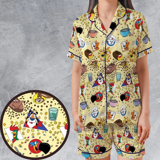 Satin Short-Sleeve Pajamas Set - 6RUW73RD