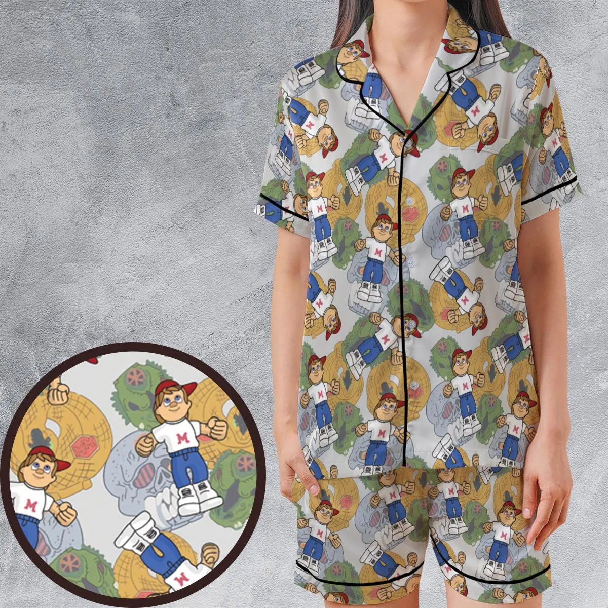 Satin Short-Sleeve Pajamas Set - 4Z2K9KV5