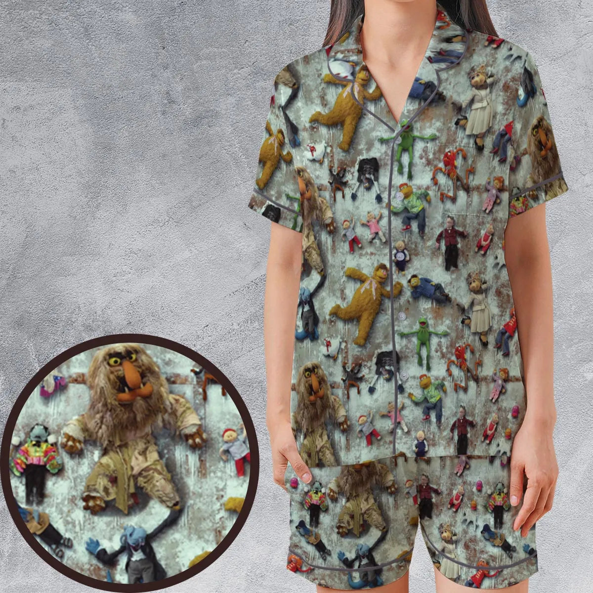 Satin Short-Sleeve Pajamas Set - XYRTUXD9