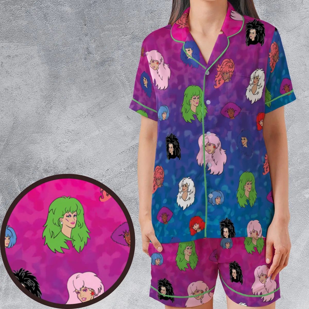 Satin Short-Sleeve Pajamas Set - 5ZJ5X67G