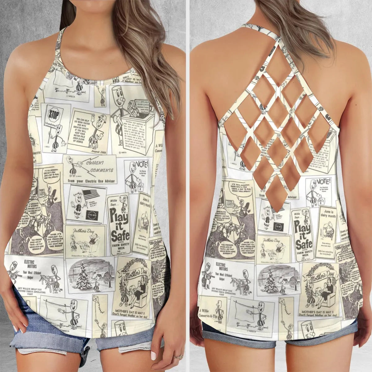 Criss Cross Tank Top - XRZJ72T1