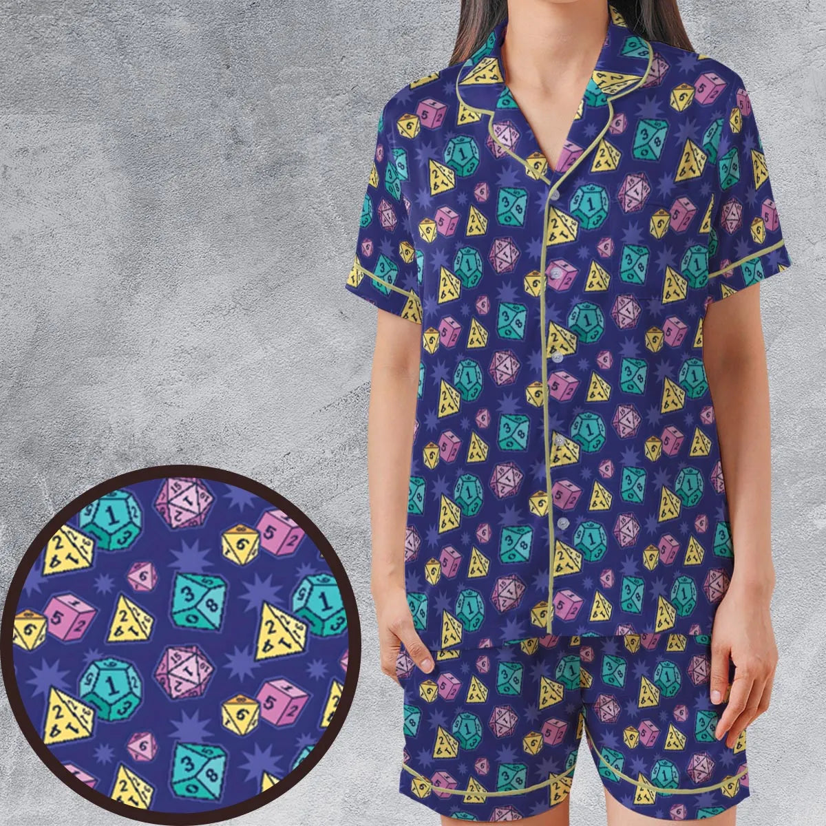 Satin Short-Sleeve Pajamas Set - PK7LWT8G