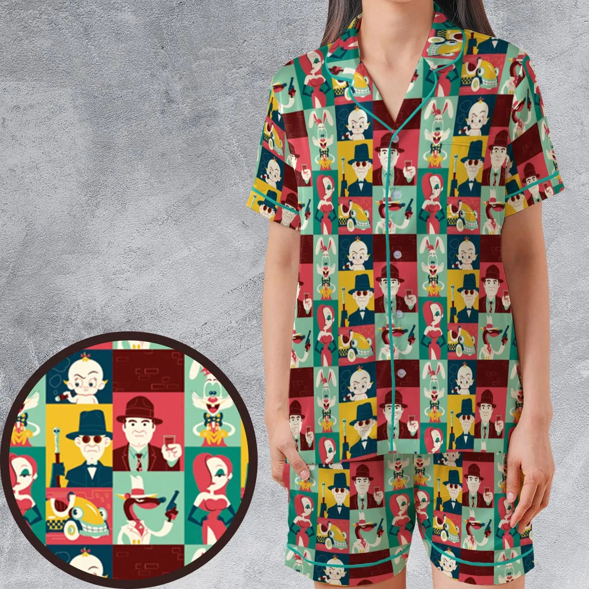 Satin Short-Sleeve Pajamas Set - JP546PDD