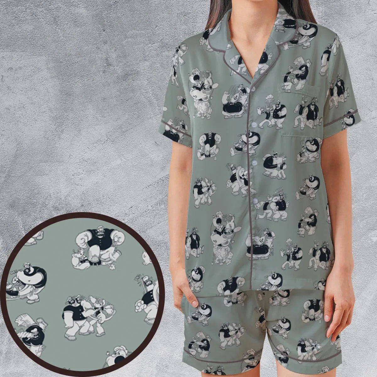 Satin Short-Sleeve Pajamas Set - THPZN9J7