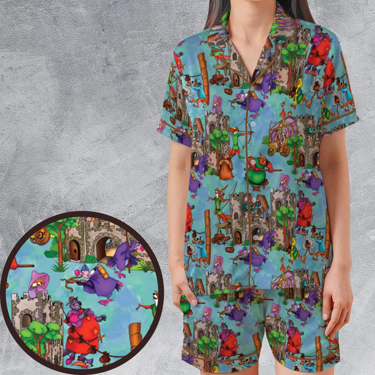 Satin Short-Sleeve Pajamas Set - 9J64DSX3