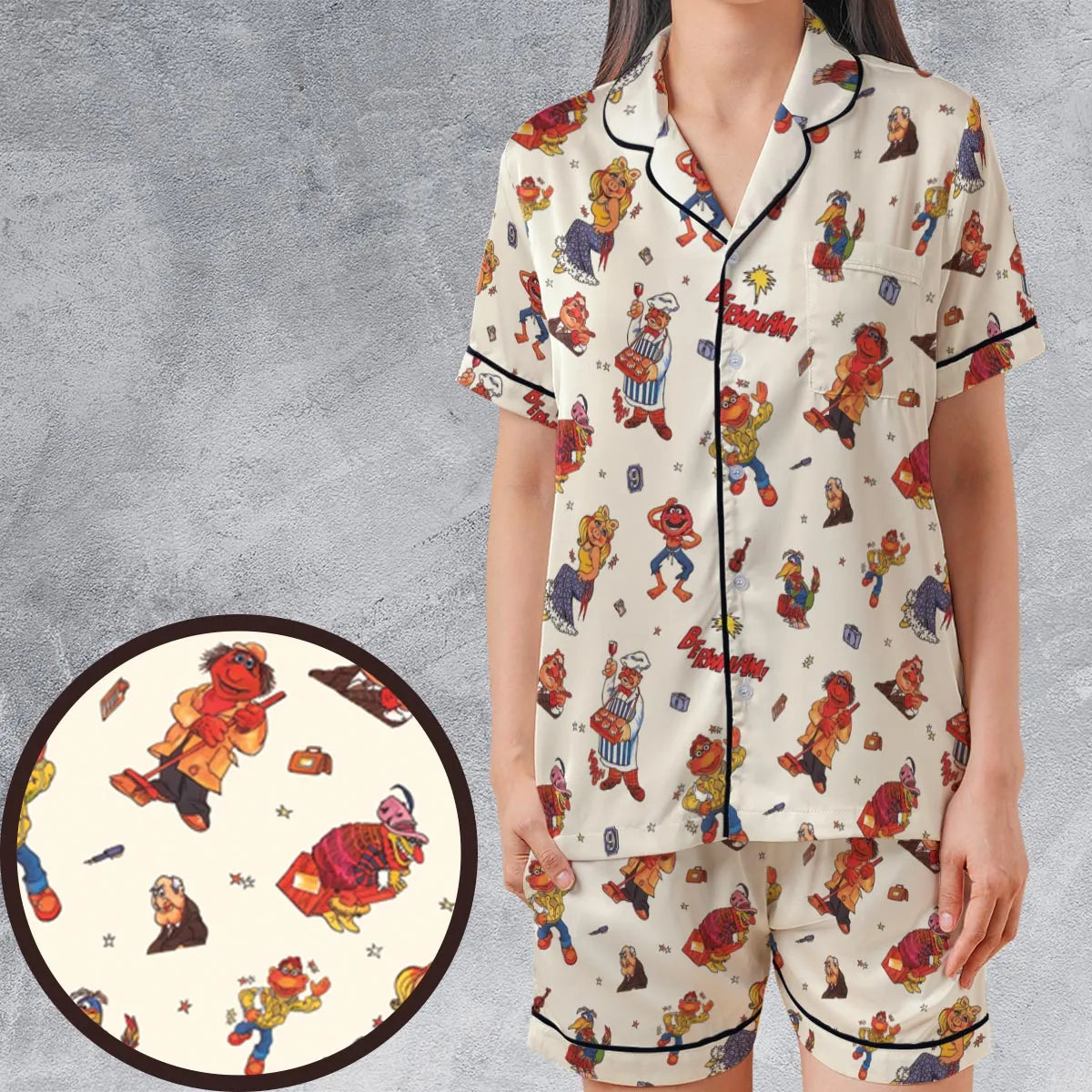 Satin Short-Sleeve Pajamas Set - ZB4P9UG8