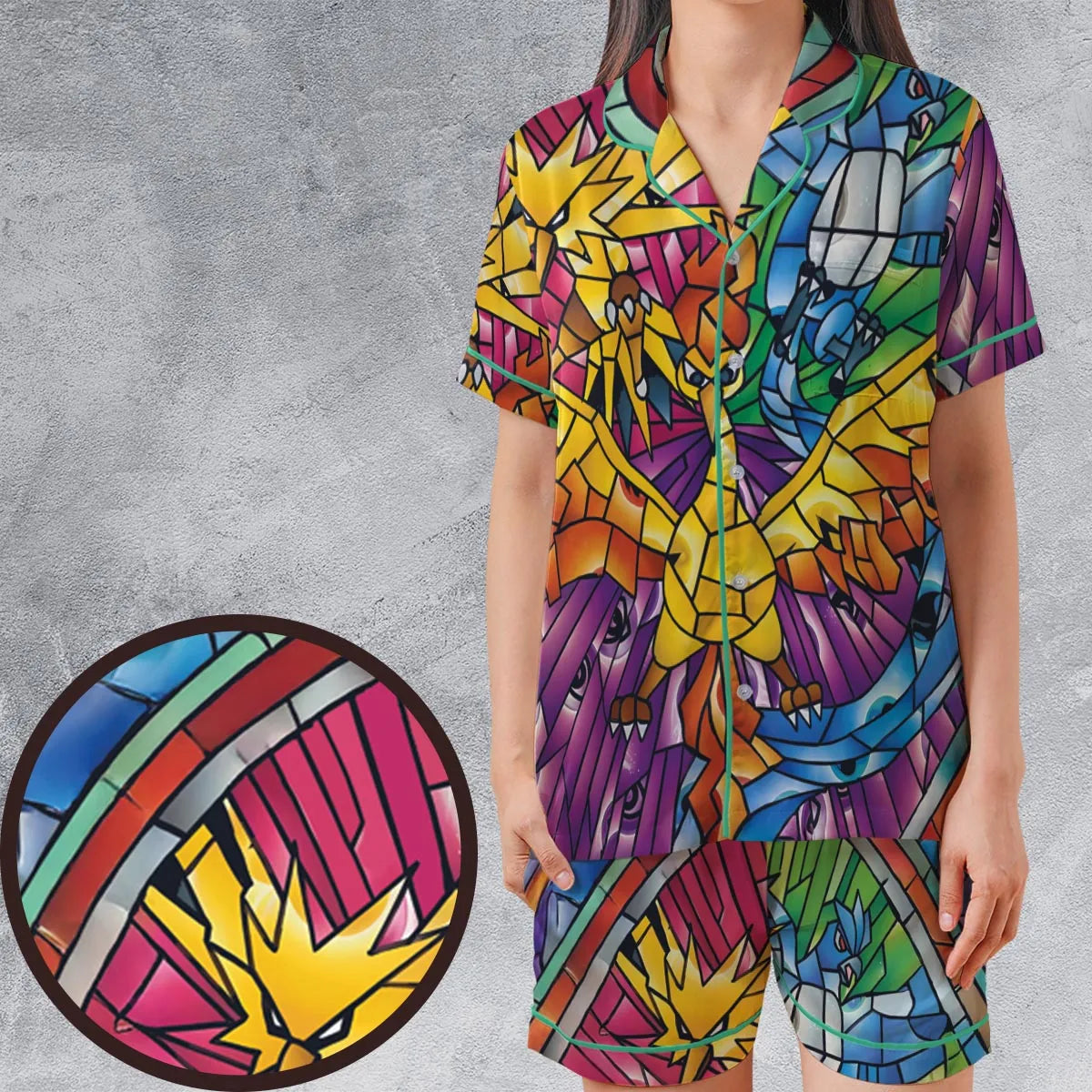 Satin Short-Sleeve Pajamas Set - 28L5MKR5