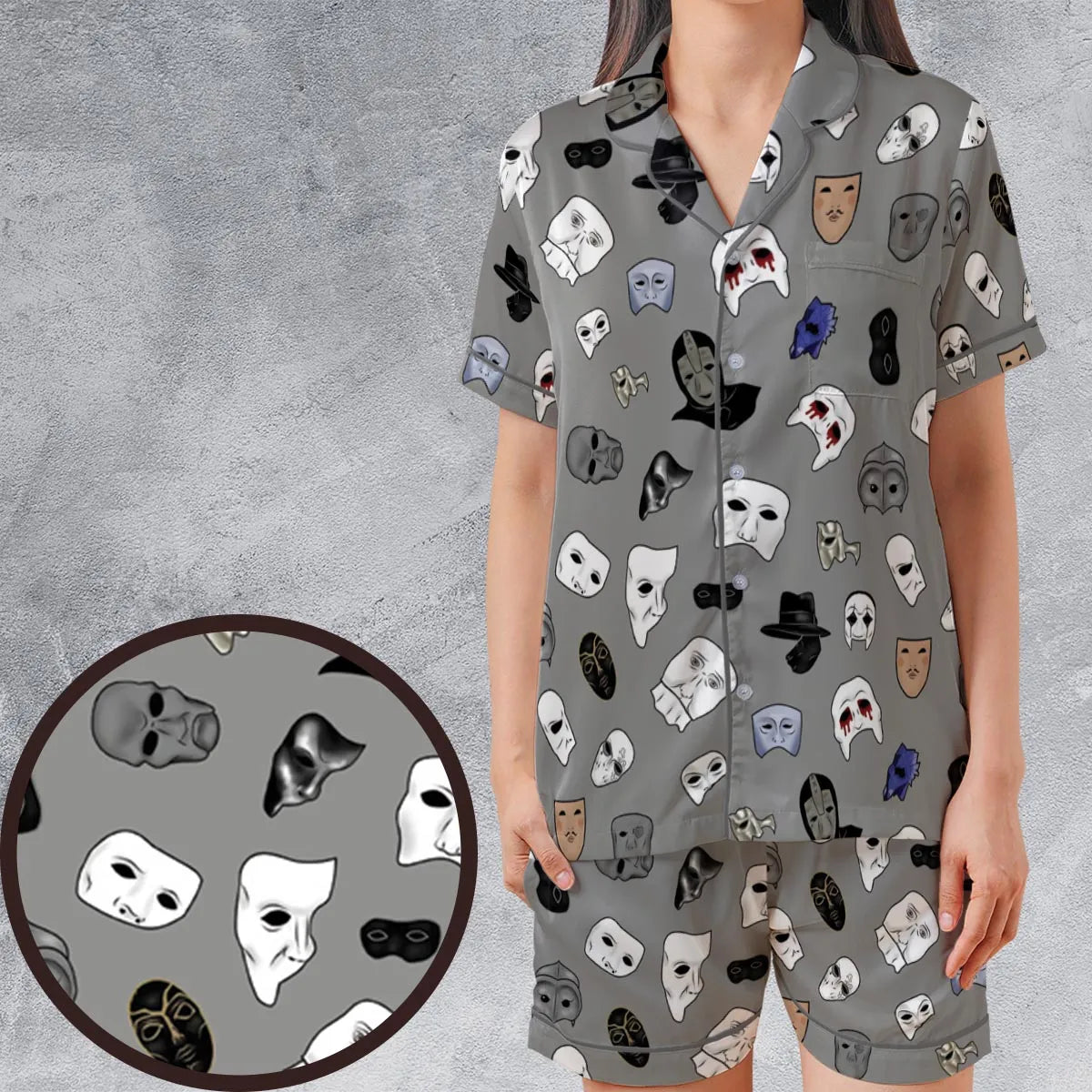 Satin Short-Sleeve Pajamas Set - NAH3GYHZ