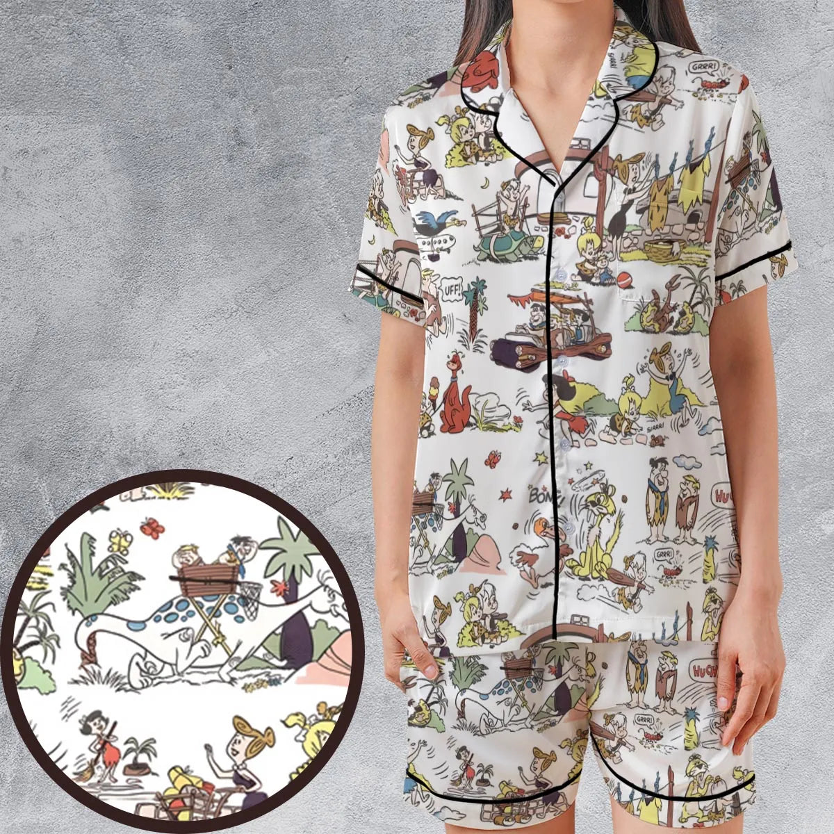 Satin Short-Sleeve Pajamas Set - 9YLC7UD4