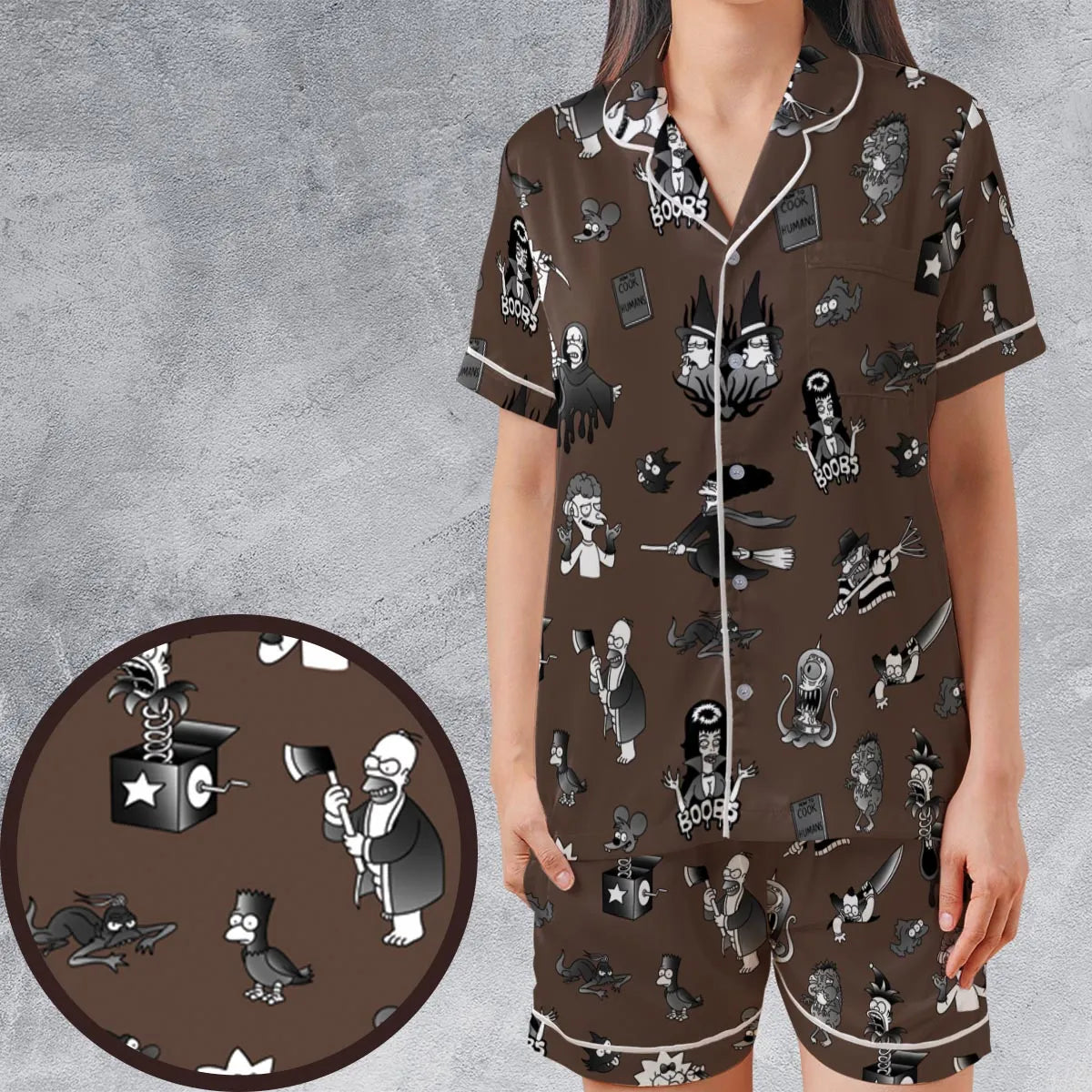 Satin Short-Sleeve Pajamas Set - JXMDLZW6