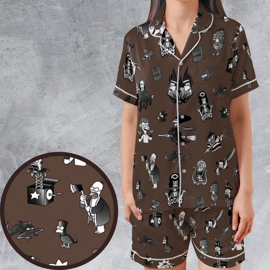 Satin Short-Sleeve Pajamas Set - JXMDLZW6