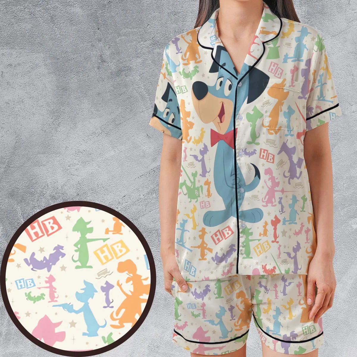 Satin Short-Sleeve Pajamas Set - KZR8KNDW