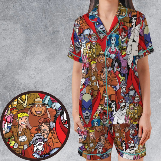 Satin Short-Sleeve Pajamas Set - MXQL6AHH