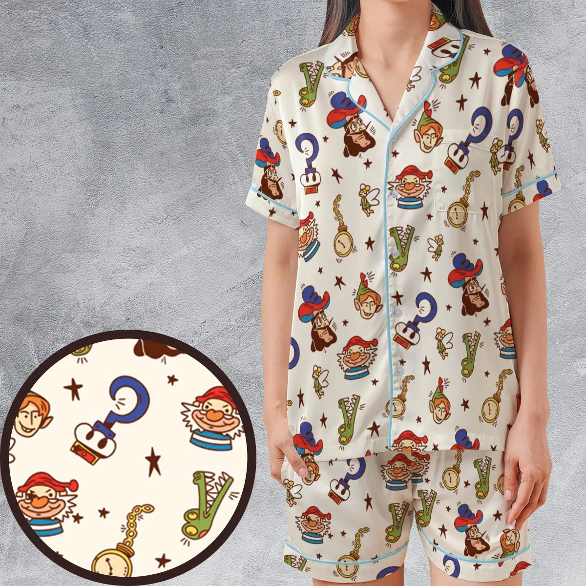 Satin Short-Sleeve Pajamas Set - 3P9XBG6Y