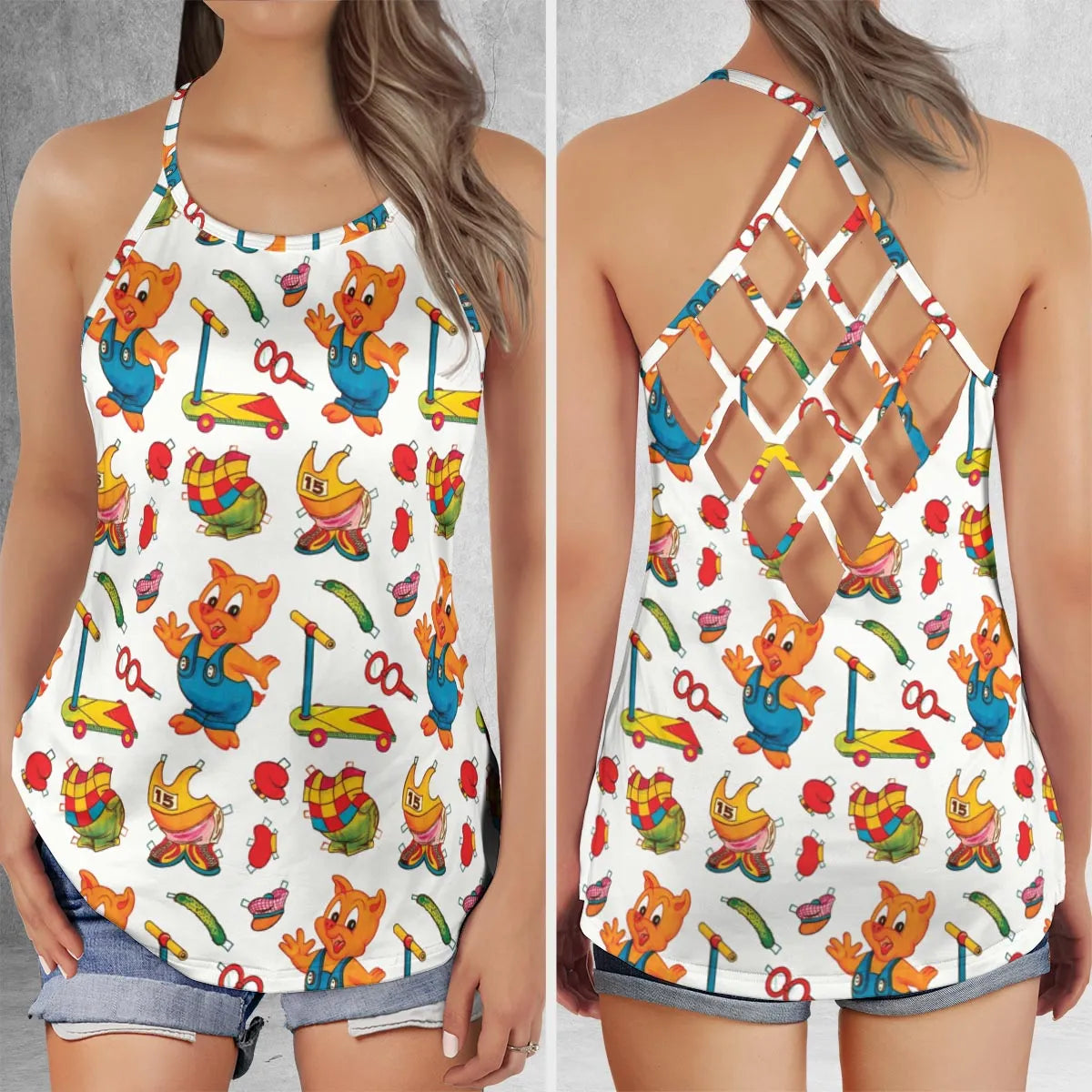 Criss Cross Tank Top - AZA1HJLH