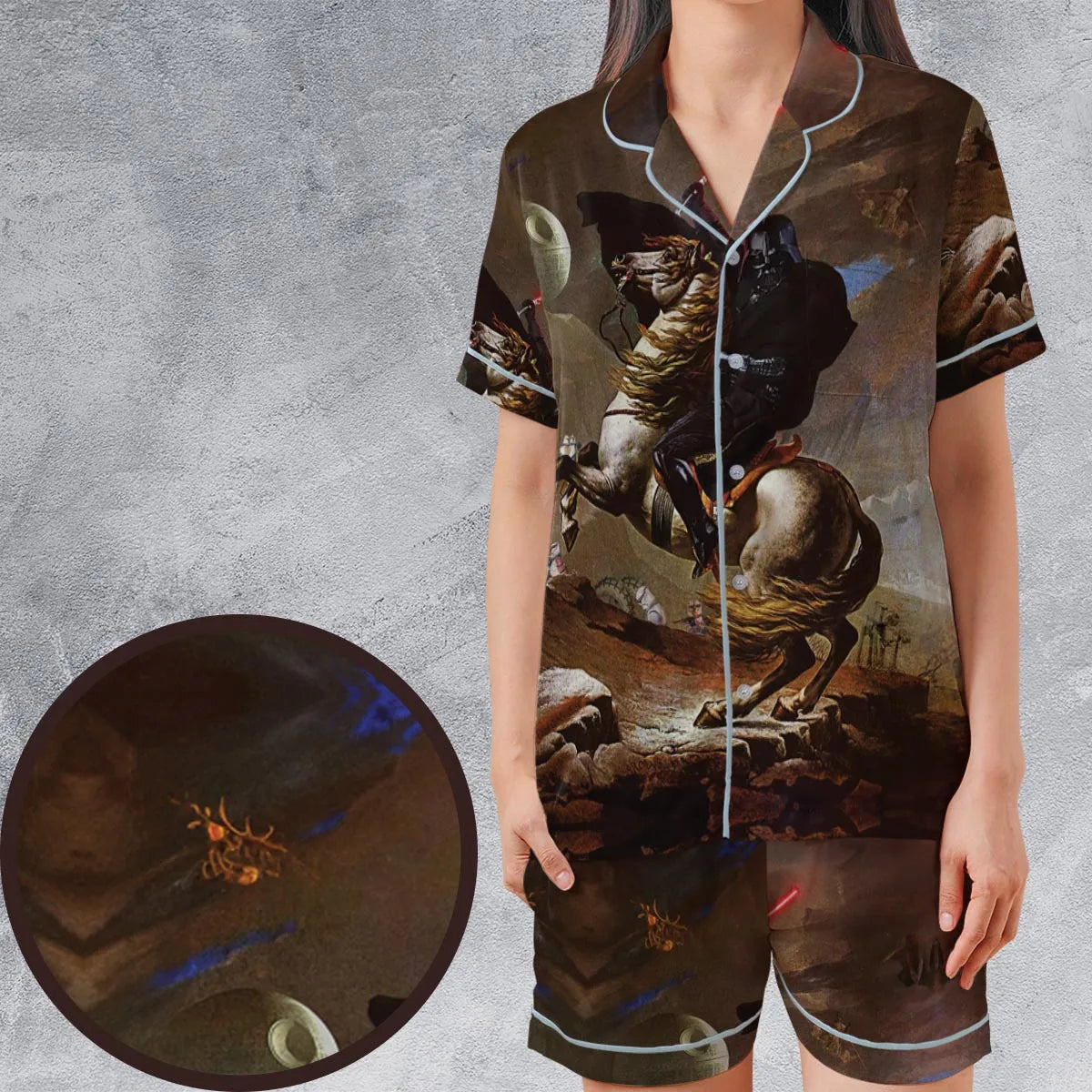 Satin Short-Sleeve Pajamas Set - CYB21GA9
