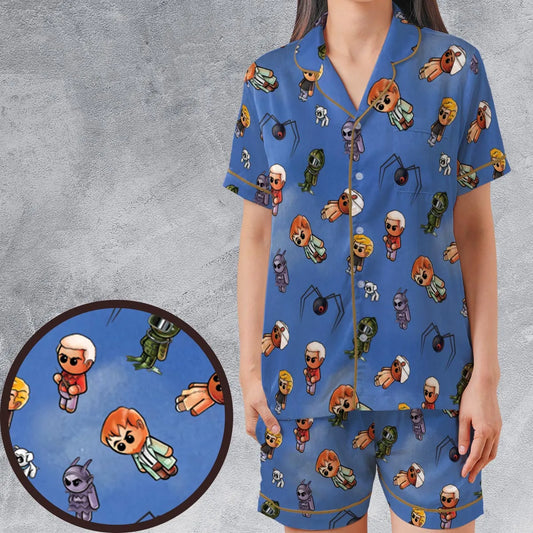 Satin Short-Sleeve Pajamas Set - GPBE2LSP