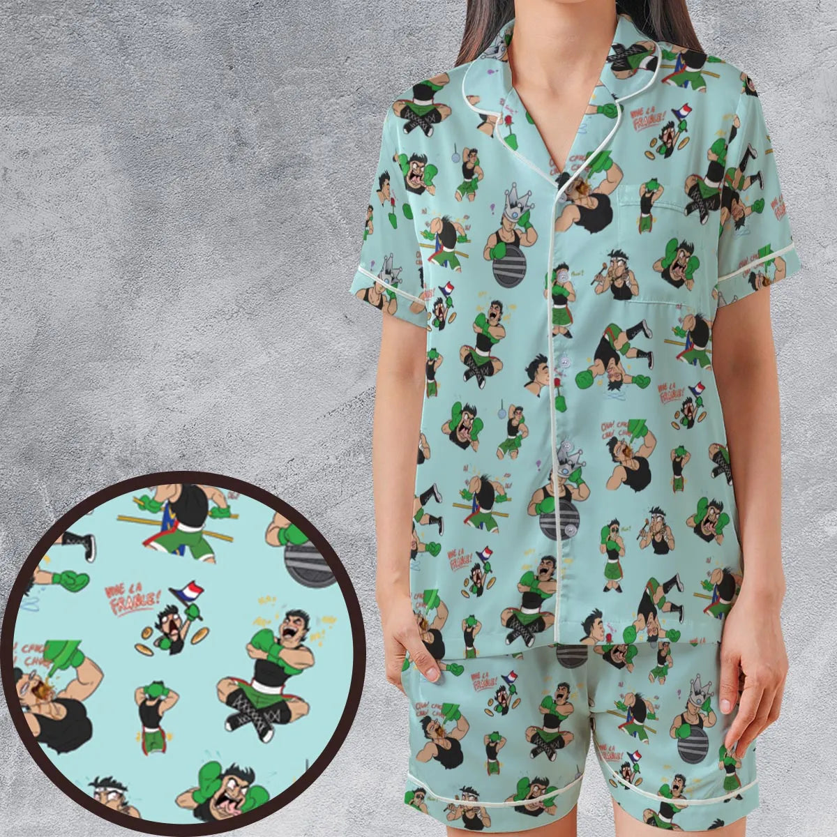 Satin Short-Sleeve Pajamas Set - MZLLUT6T