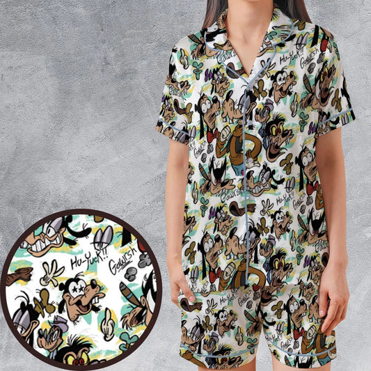 Satin Short-Sleeve Pajamas Set - 82B9WDJA