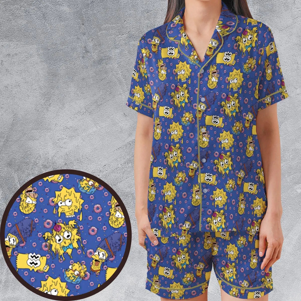 Satin Short-Sleeve Pajamas Set - E4GUMMHC
