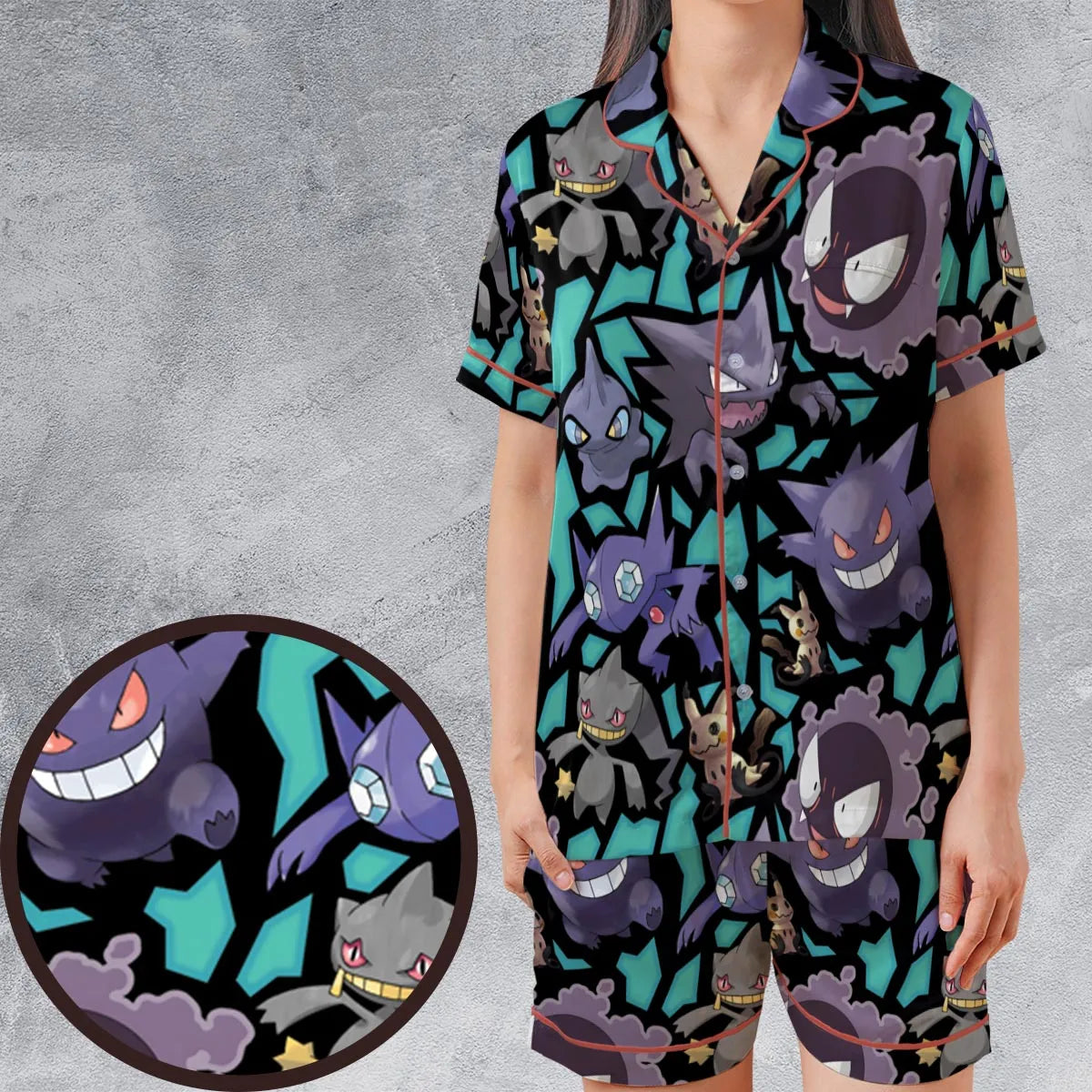Satin Short-Sleeve Pajamas Set - 94WY484Q