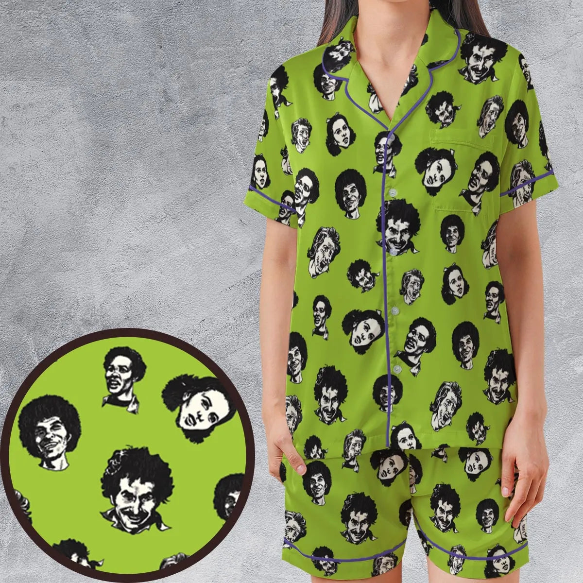 Satin Short-Sleeve Pajamas Set - N81ACULE
