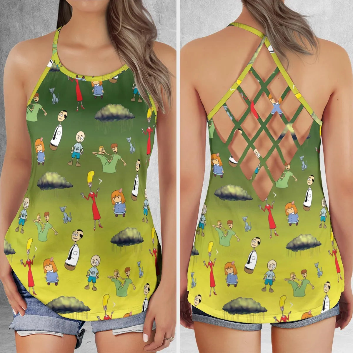 Criss Cross Tank Top - PRPPHZKH