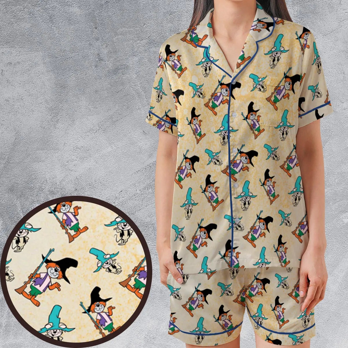 Satin Short-Sleeve Pajamas Set - GDLVN7AK