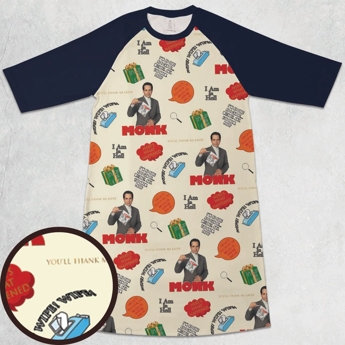 3/4 Sleeve Raglan Dress - TCL86TEA