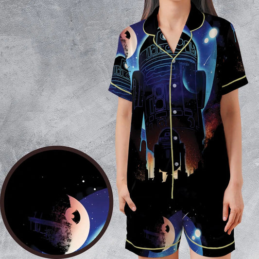 Satin Short-Sleeve Pajamas Set - NMJNG64B