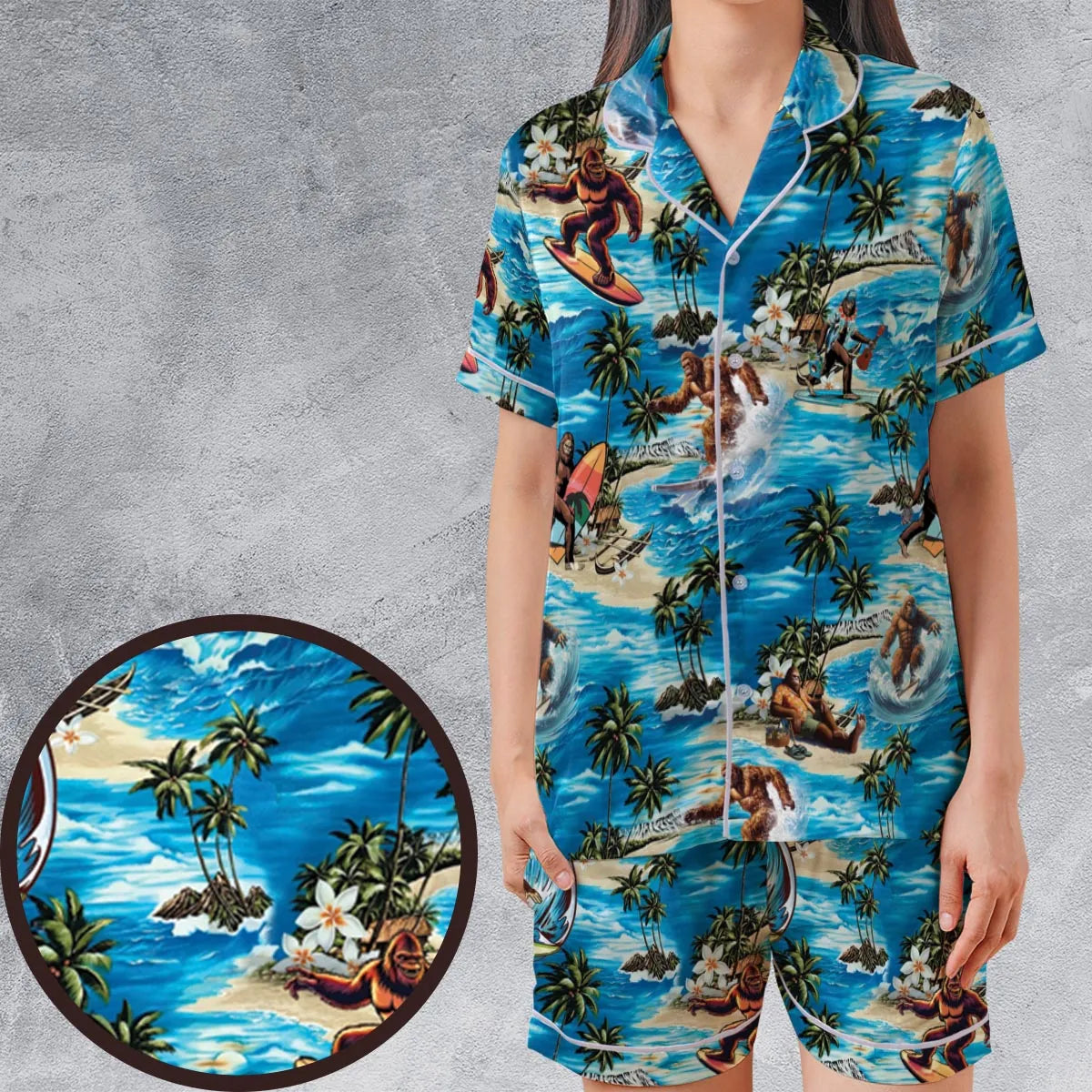 Satin Short-Sleeve Pajamas Set - UQW9FUVT