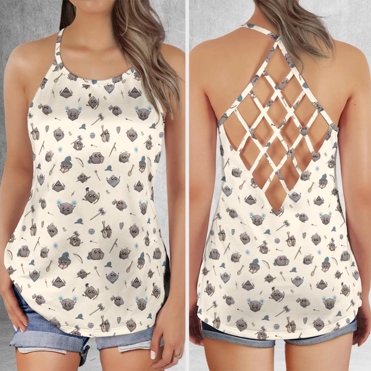Criss Cross Tank Top - GLBK3HPX