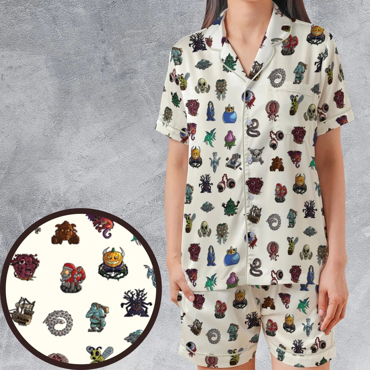 Satin Short-Sleeve Pajamas Set - 394R31MJ
