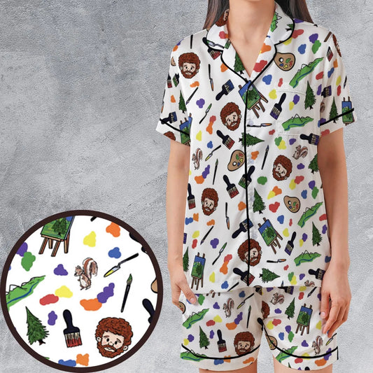 Satin Short-Sleeve Pajamas Set - 73WSLTRC